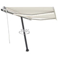 Manual Retractable Awning with LED Outdoor Canopy Sunshade Shelter Cream 118.1 x 98.4 Inches B646