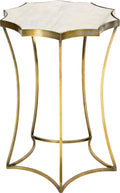 Antique Brass Side Table with Marble Top L75143