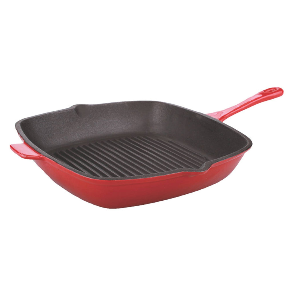 Red Cast Iron Grill Pan M710
