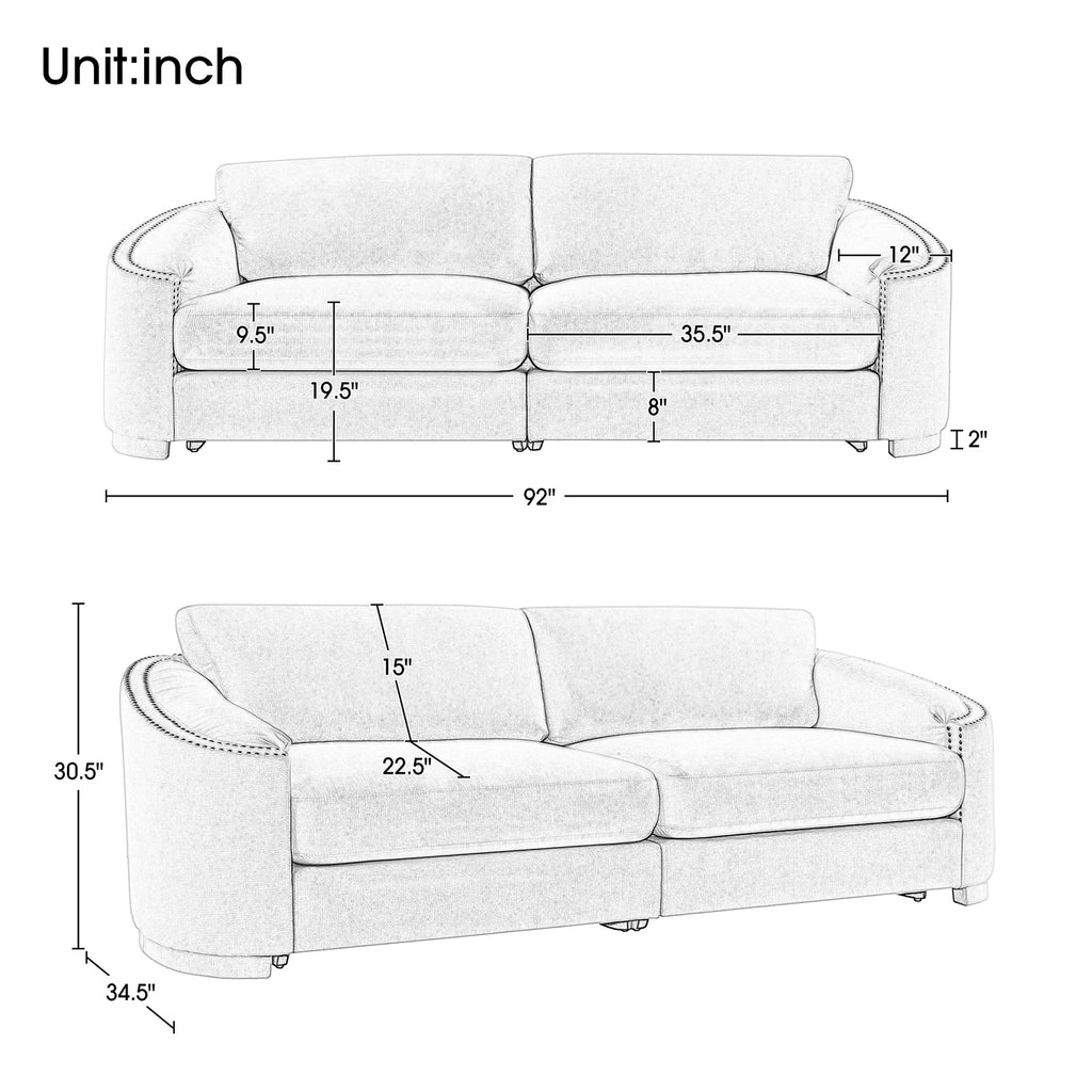 Gray 2 Seat Upholstery Loveseat Sofa Y718863