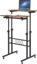 Black Wood Grain Adjustable Height Standing Desk Y568938