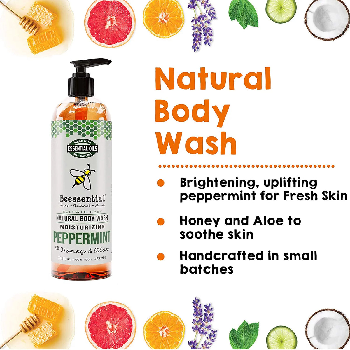 Peppermint Sulfate-Free Body Wash 16 oz H654418