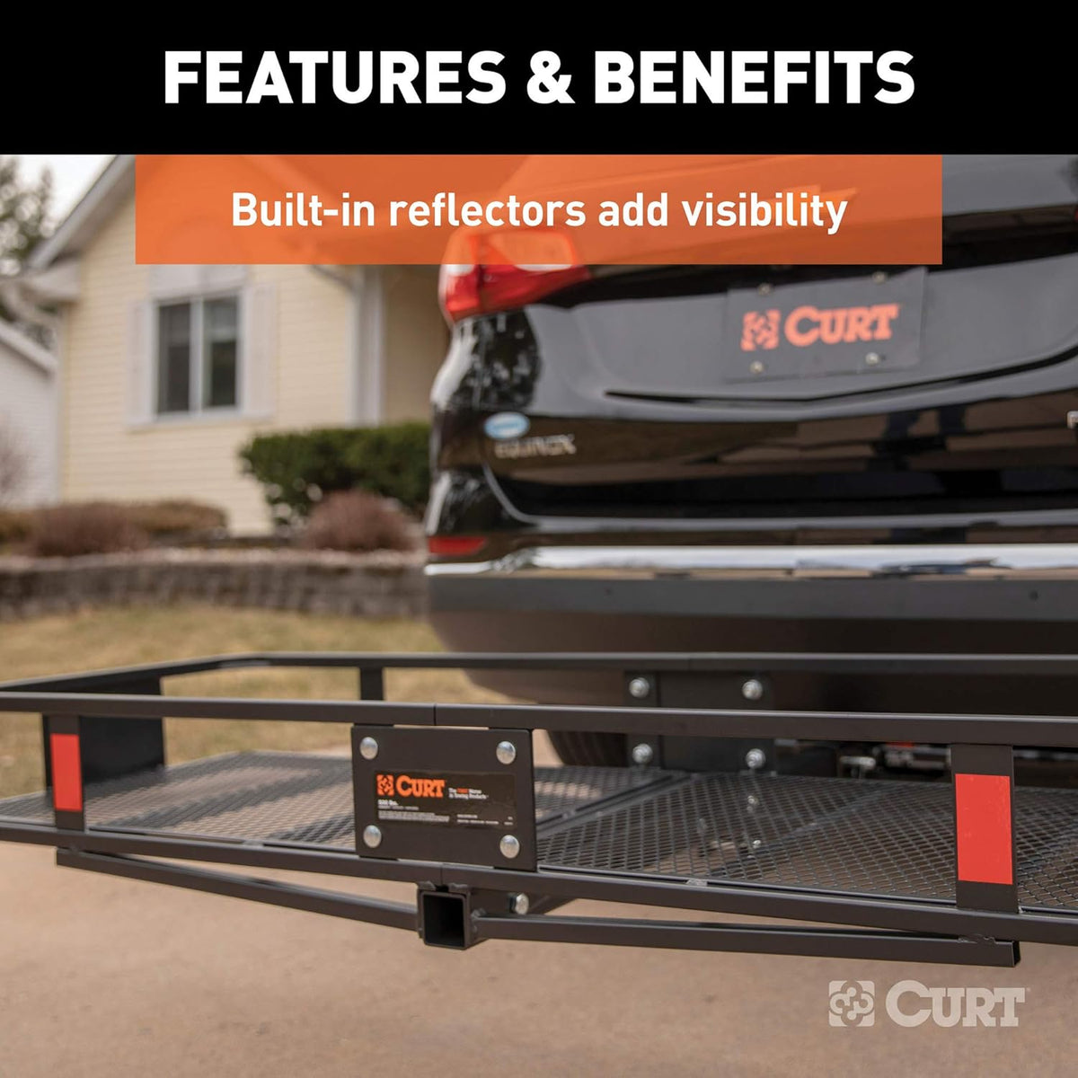 60 x 20-Inch Black Steel Basket Hitch Cargo Carrier W95126
