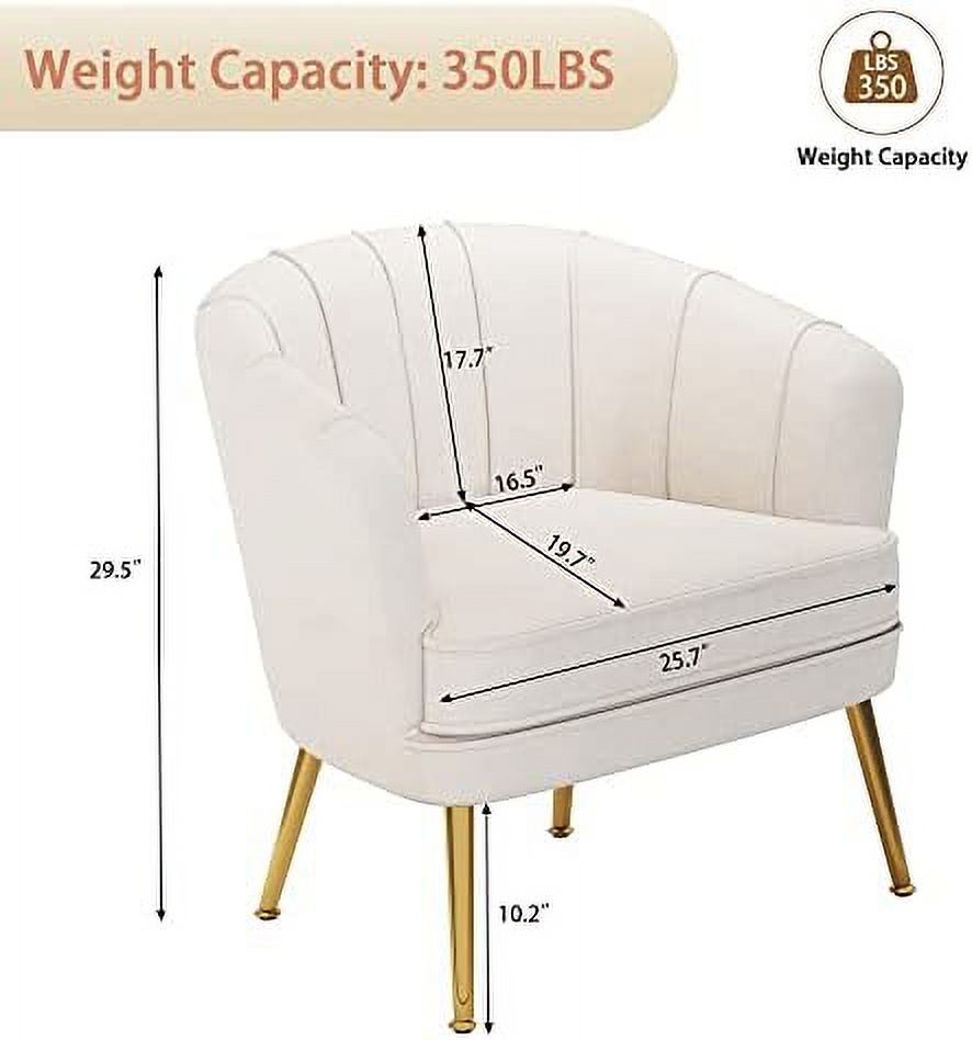 Velvet Accent Chair with Ottoman, Golden Metal Legs M6167