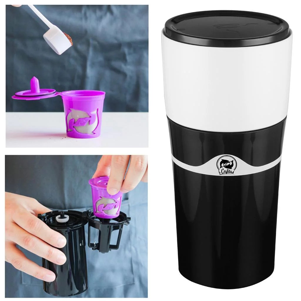 Portable Espresso Maker Single Serve Coffee Maker Travel Mug Black I212154