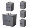 Gray Steel Kitchen Canisters, Set of 5 U338