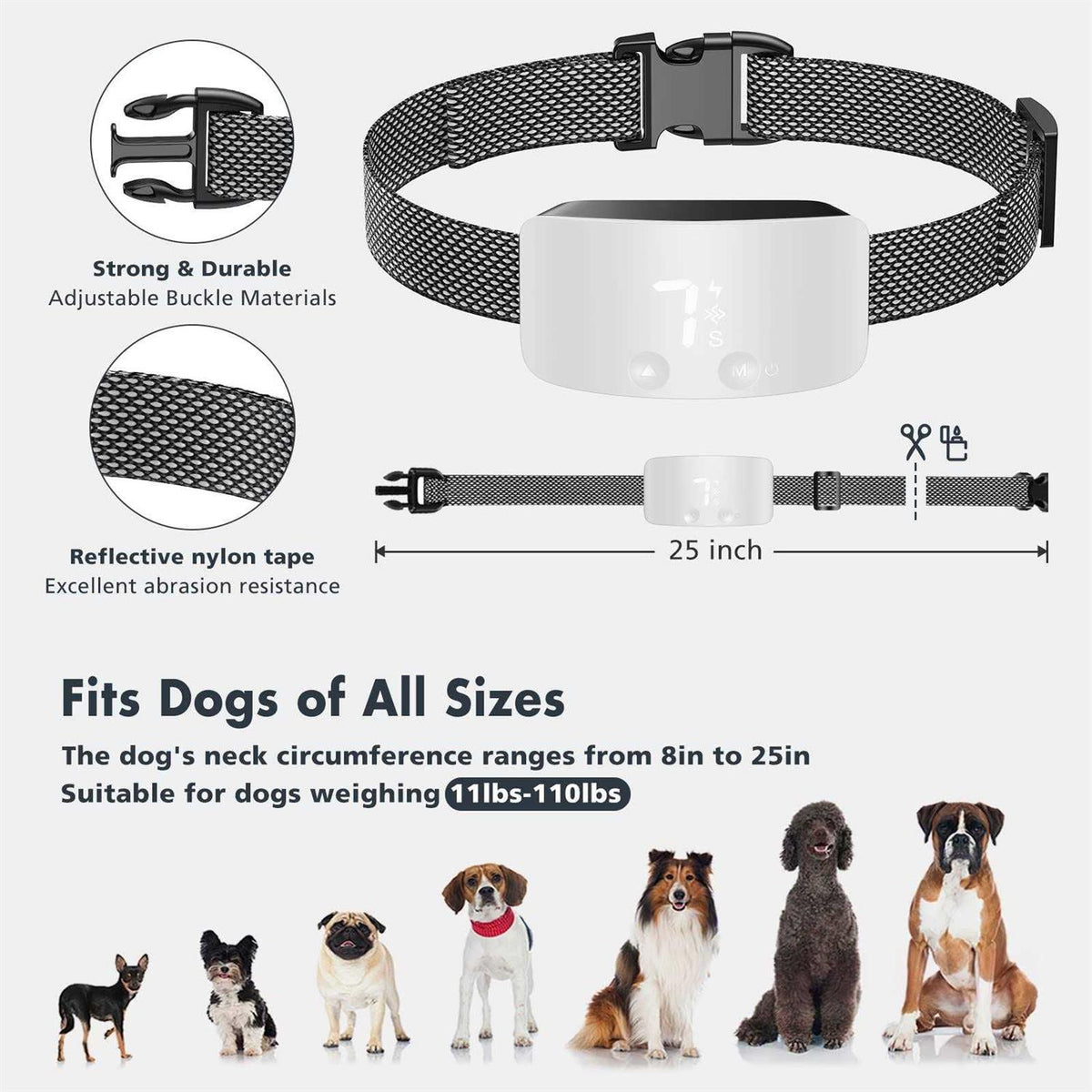 Rechargeable Anti Barking Training Collar W363596