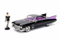 1959 Cadillac Coupe Deville Diecast Model Toy Car with Display Case and Catwoman Figurine E531