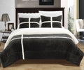 Black Queen 3 Piece Sherpa Comforter Set A828