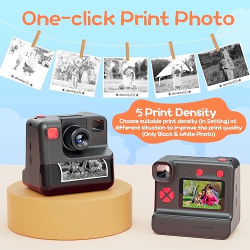 Blue FHD Selfie Digital Video Camera with 3 Rolls Print Paper & 32G Card O7149