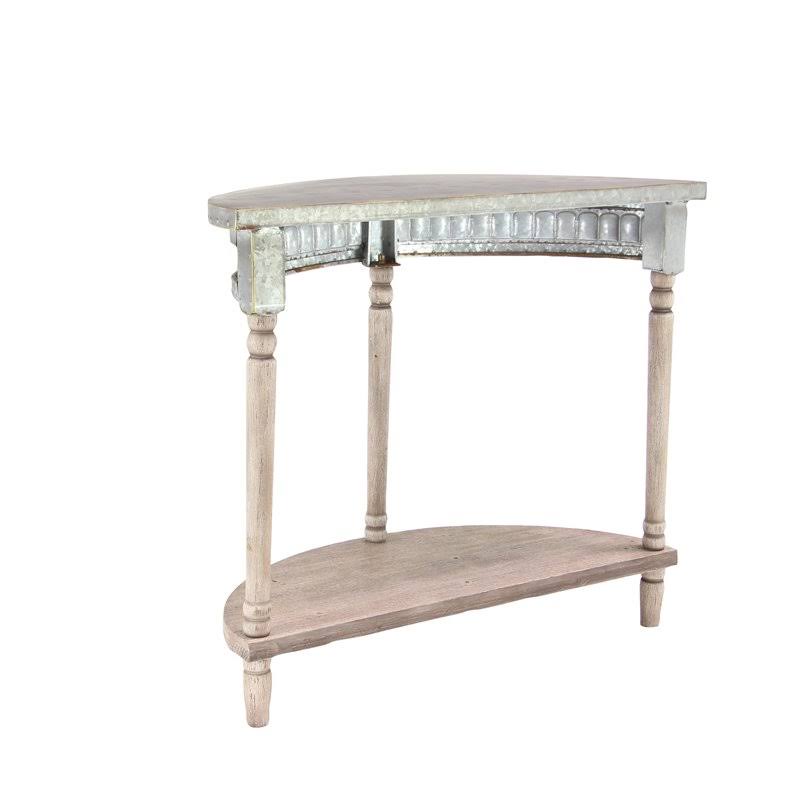 Beige Farmhouse Metal Console Table R3711