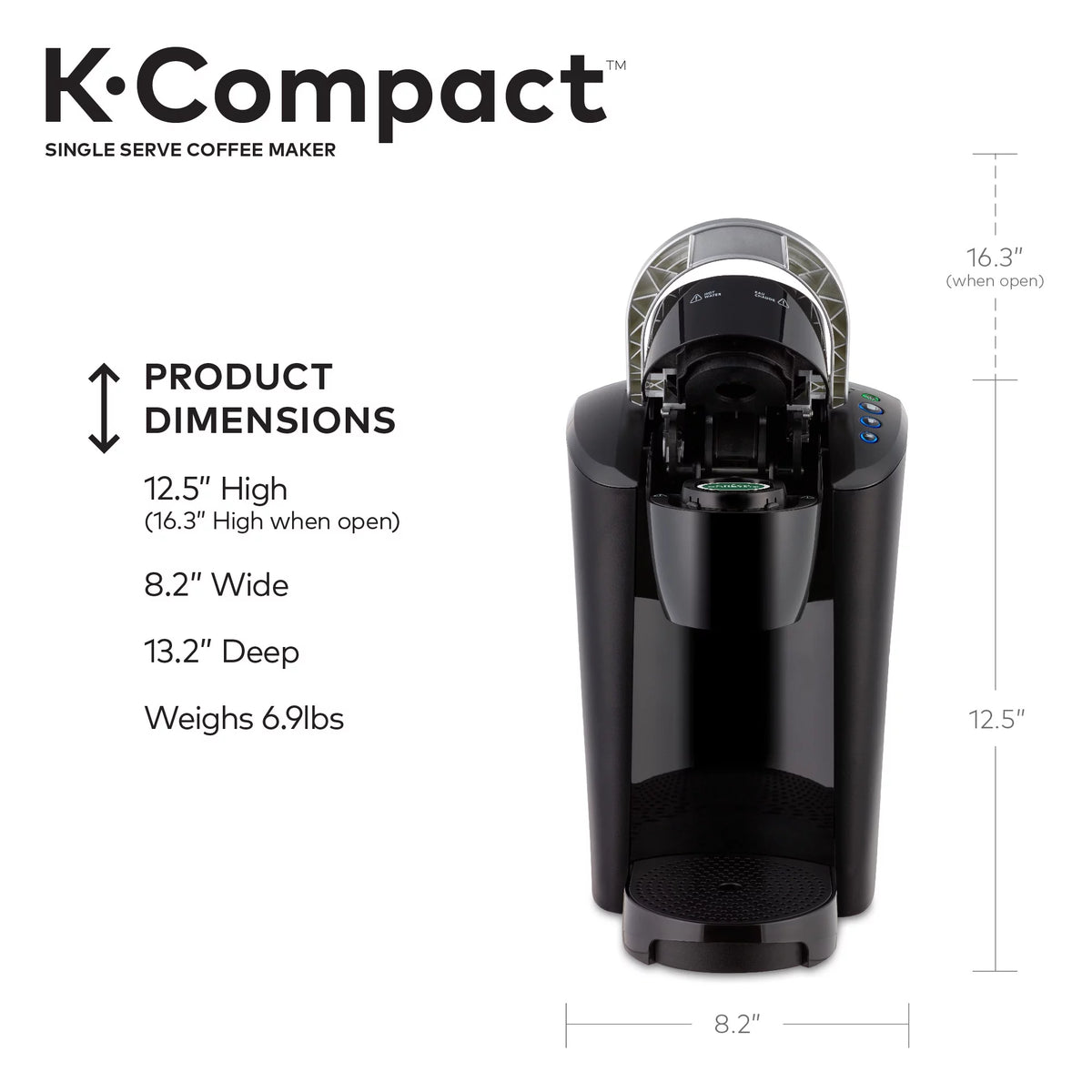 Black Single-Serve K-Cup Pod Coffee Maker Y8454