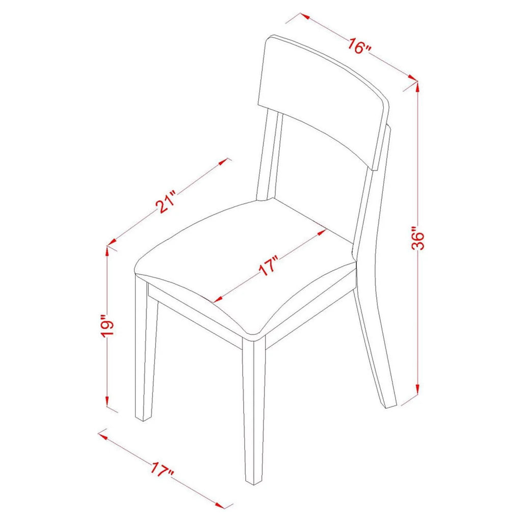 White Wood Slat Back Dining Chair Set of 2 K256