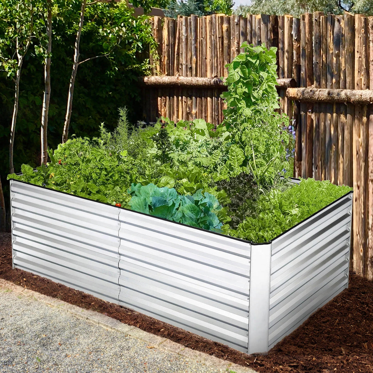Galvanized Raised Garden Beds 6ftx3ftx2ft Large Metal Planter Box F81742