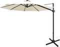 10 ft Cantilever Offset Patio Umbrella with Solar LED Lights R681
