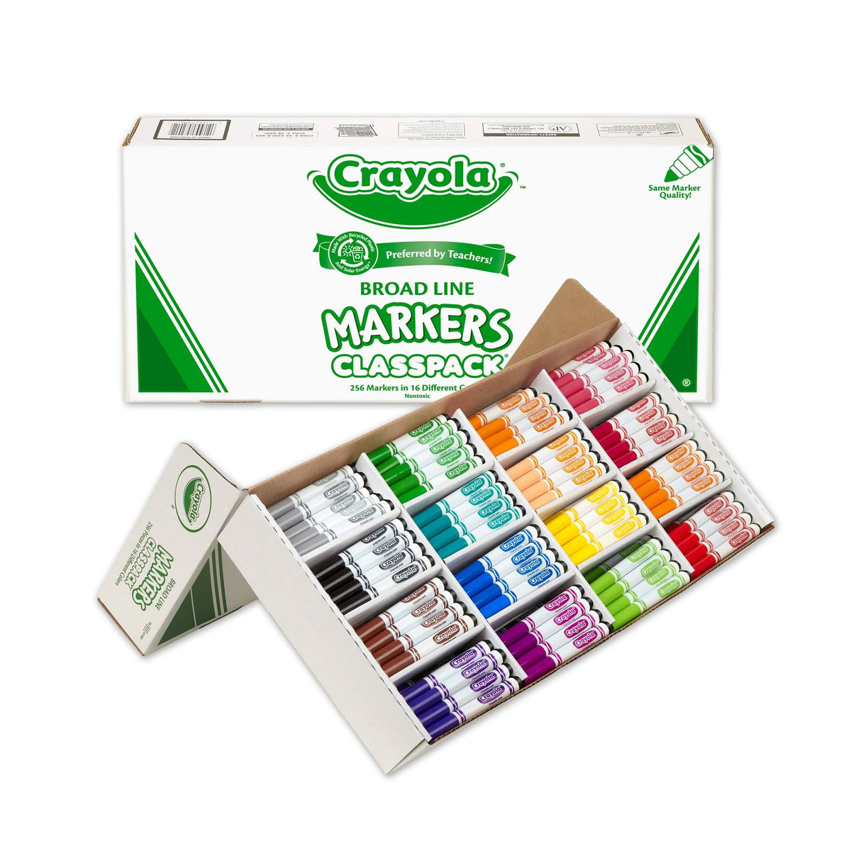 Non-Washable Broad Point Markers, 16 Colors H697