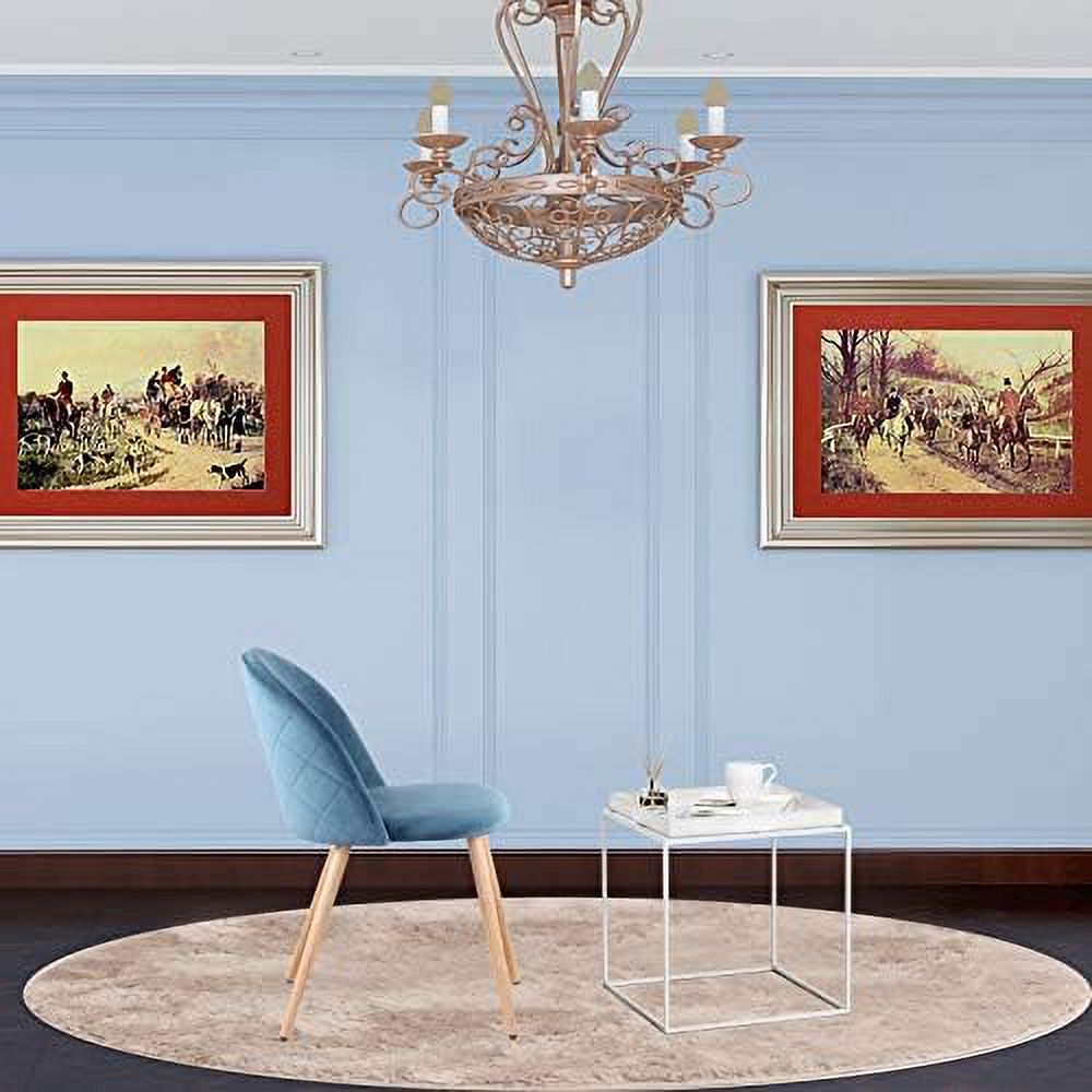 Blue Velvet Upholstered Dining Side Chairs O3216