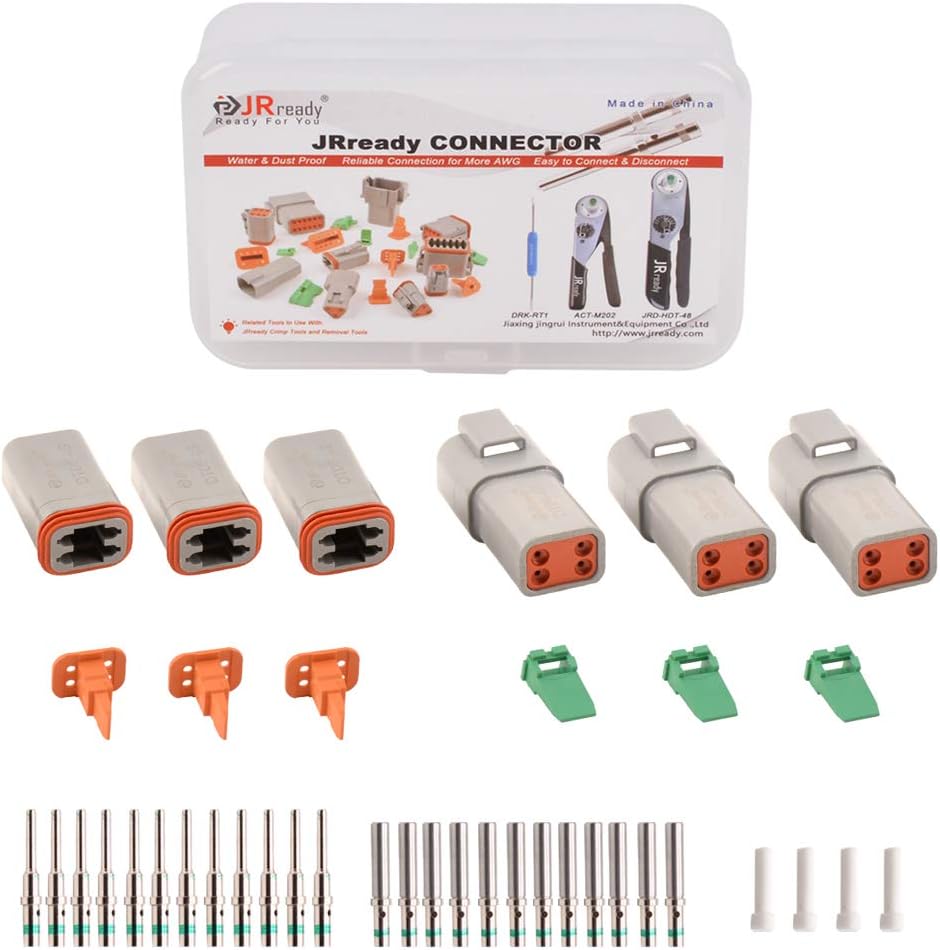 4 Pin Waterproof Electrical Wire Connector with Seal Plug, 3 Sets V177