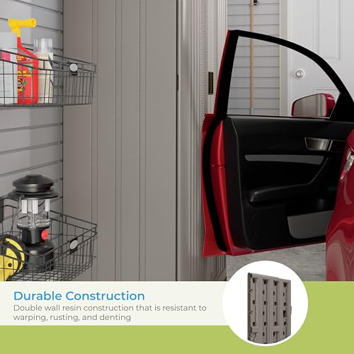 Plastic Tall Storage Cabinet with Doors and Shelves F2615