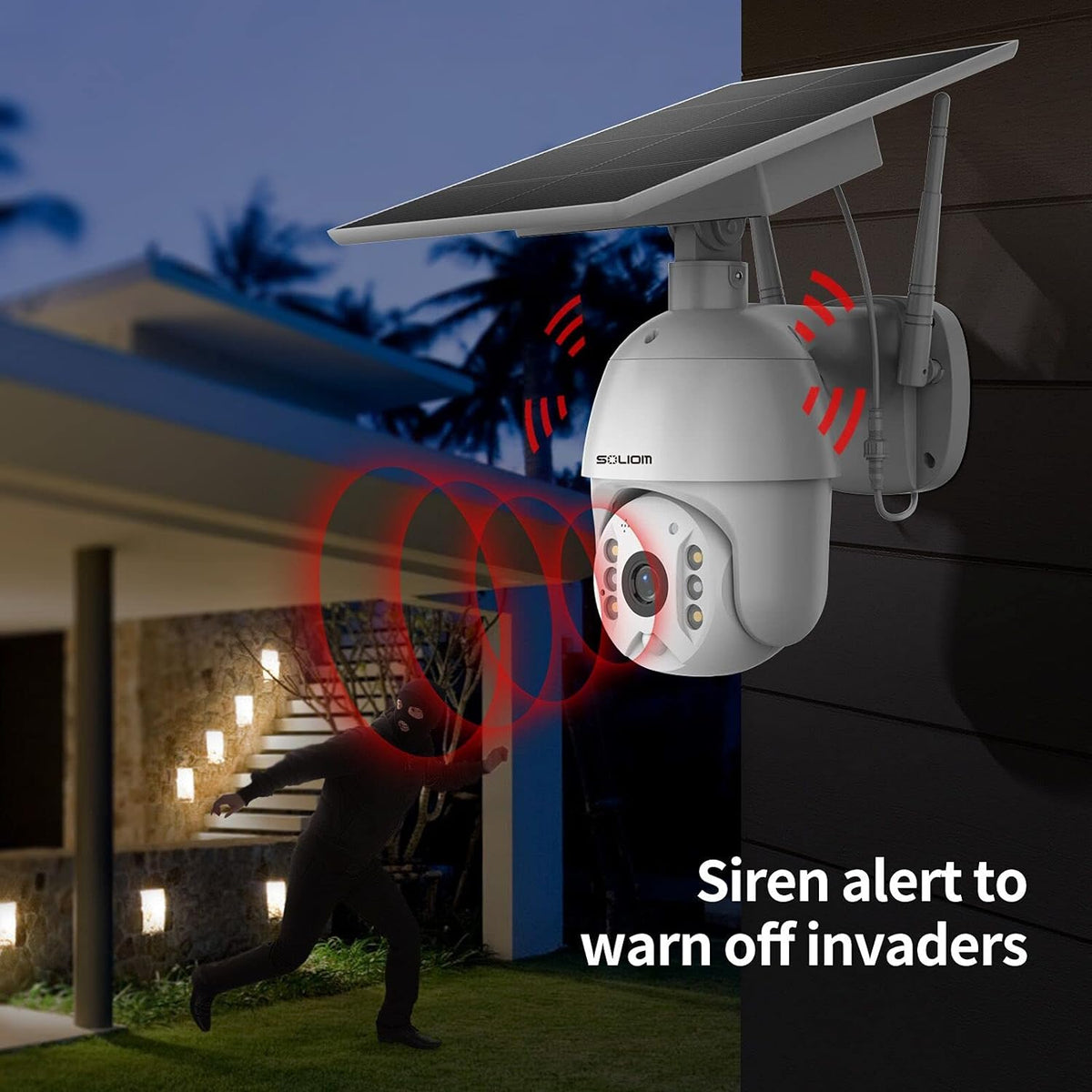 Wireless Outdoor Security Cameras with Solar Battery and Color Night Vision U48757