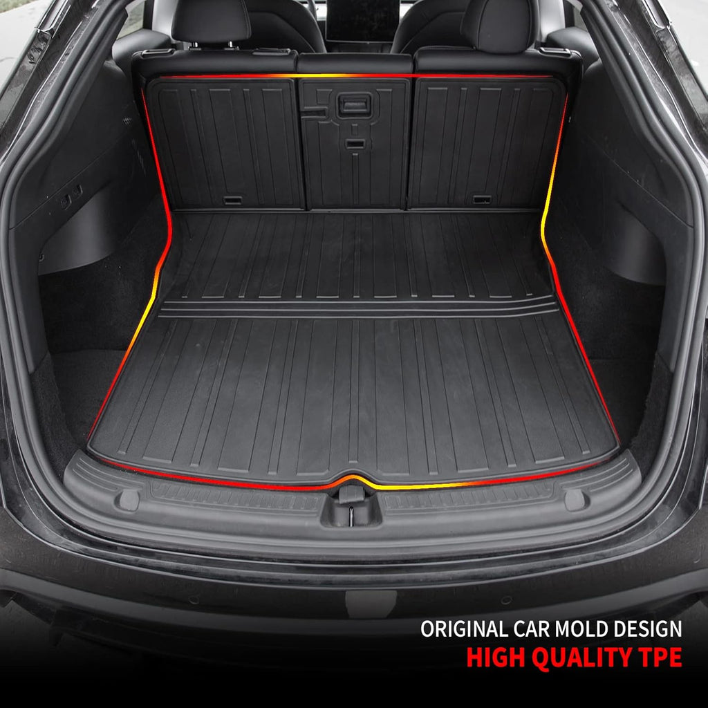 TPE Rear Trunk Mat with Backrest Mats for Tesla Model Y T6889