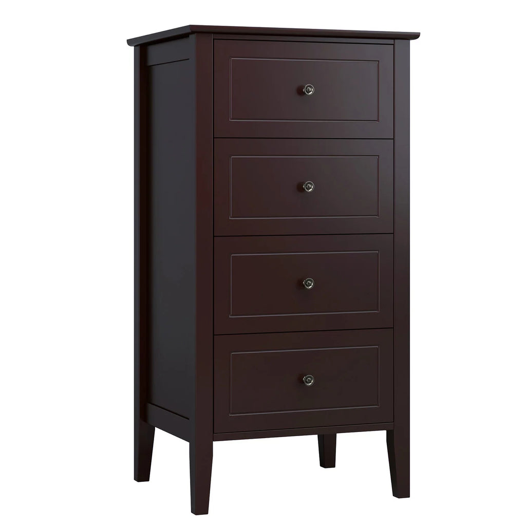 White 4 Drawer Wood Dresser I67906