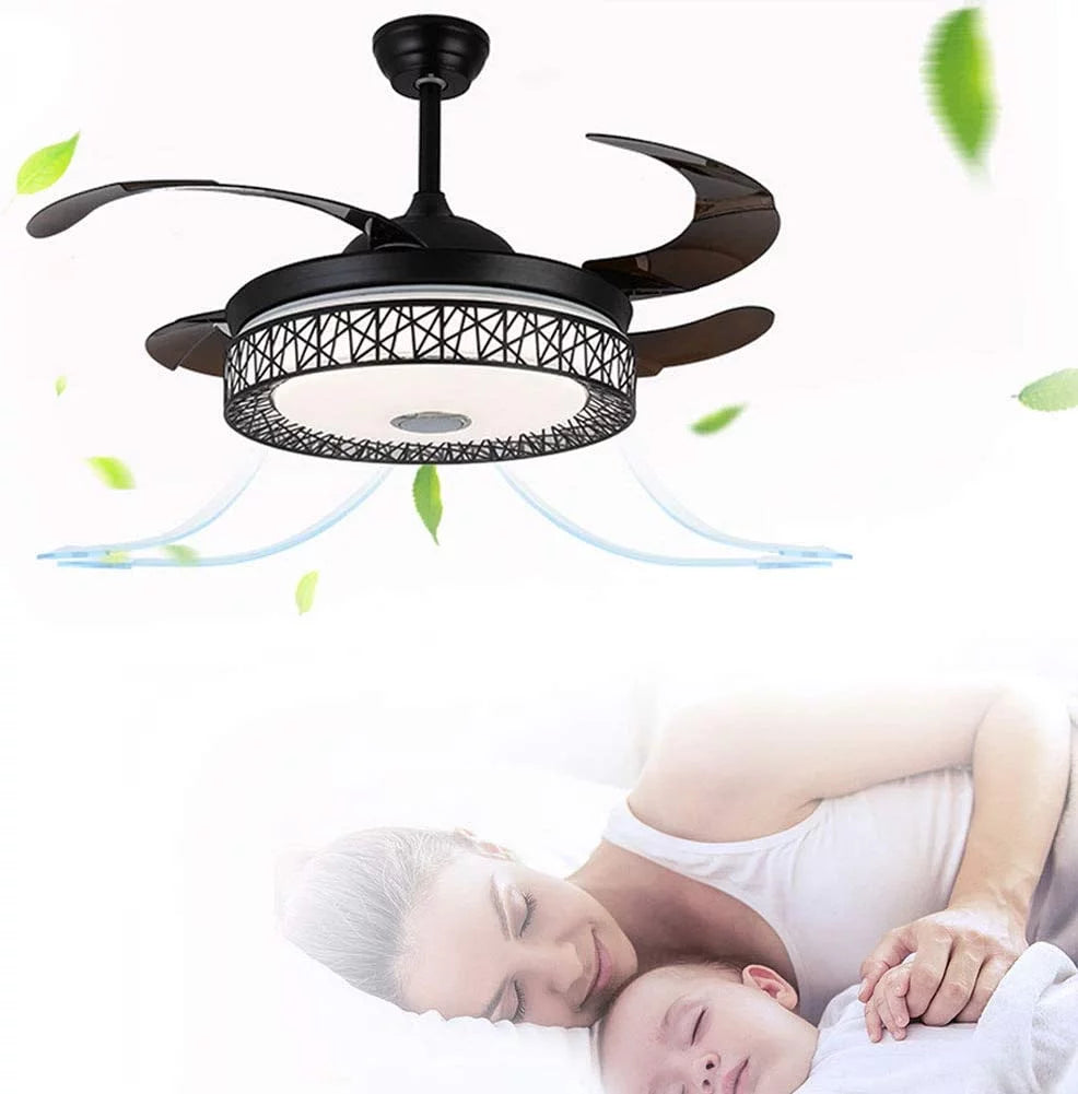 42 Inch Black Ceiling Fan Light with Remote H827