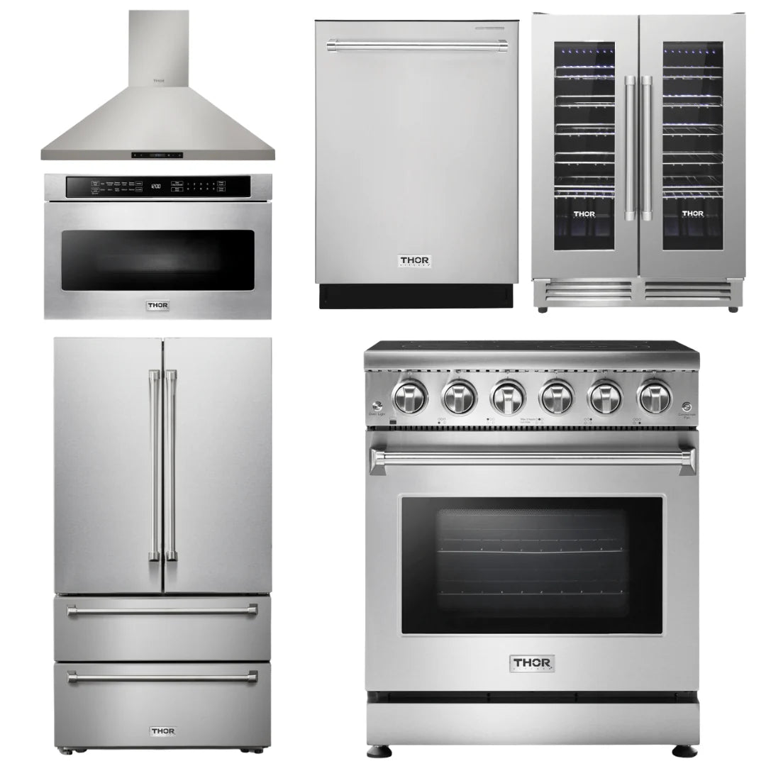30 Electric Range, Range Hood, Microwave, Refrigerator, Dishwasher, Wine Cooler C314