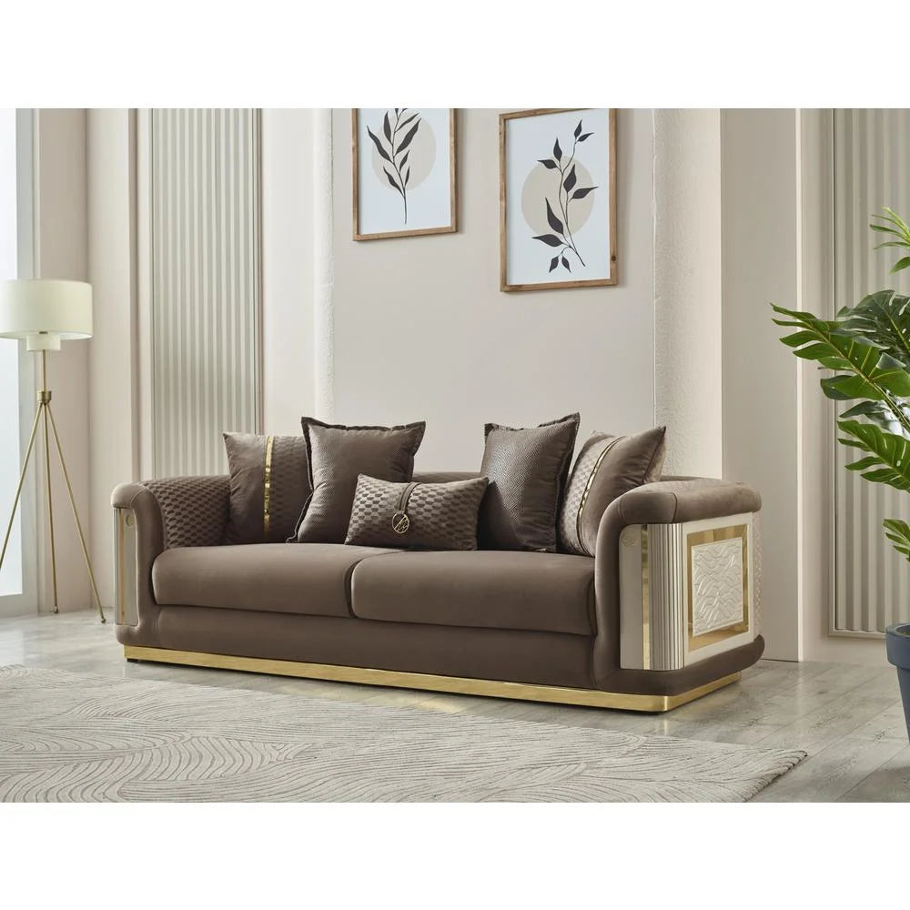 Brown Loveseat W782