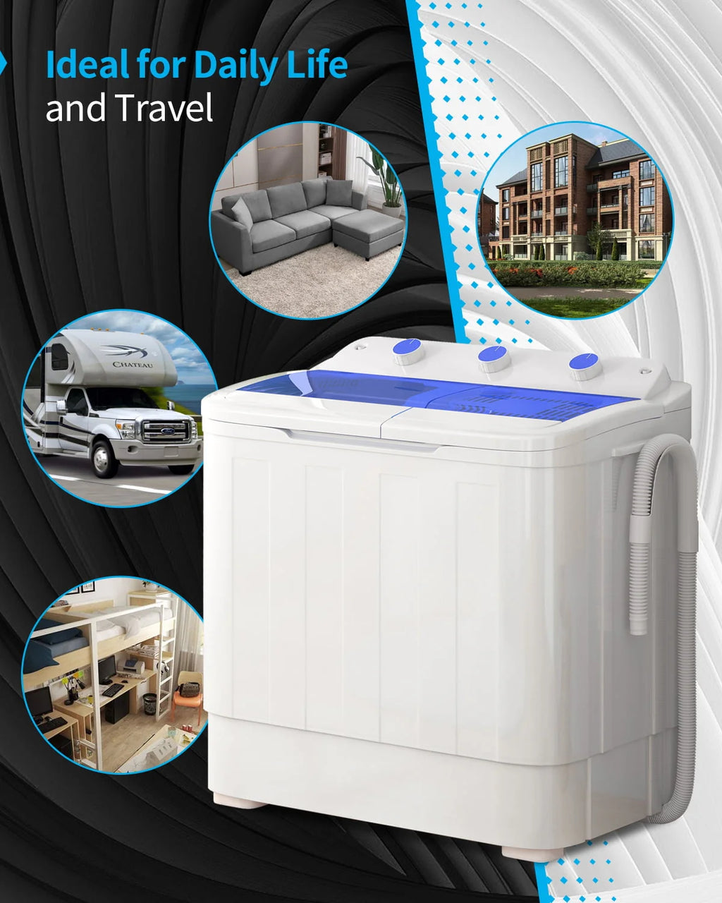 Portable 26lbs Twin Tub Wash&Spin Combo C483354