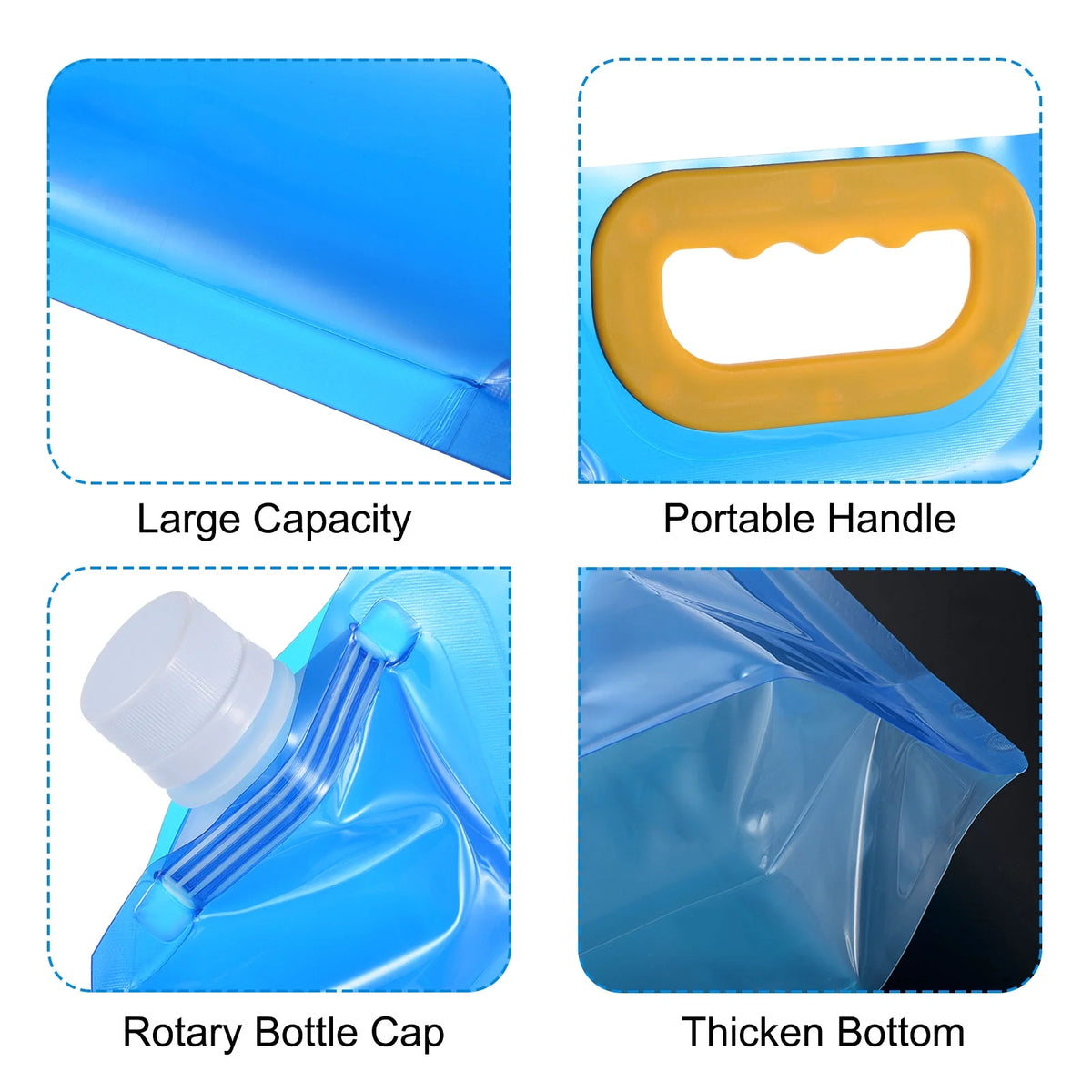 10L Collapsible Plastic Water Container Bag, 2 Pack Blue O9080