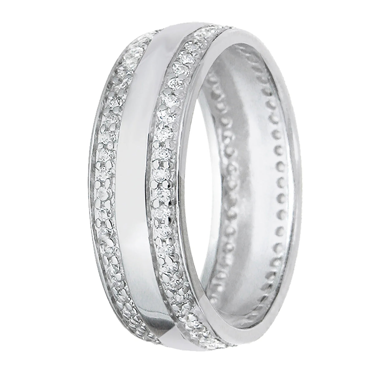 Sterling Silver Wedding Rings Bridal Set U8930