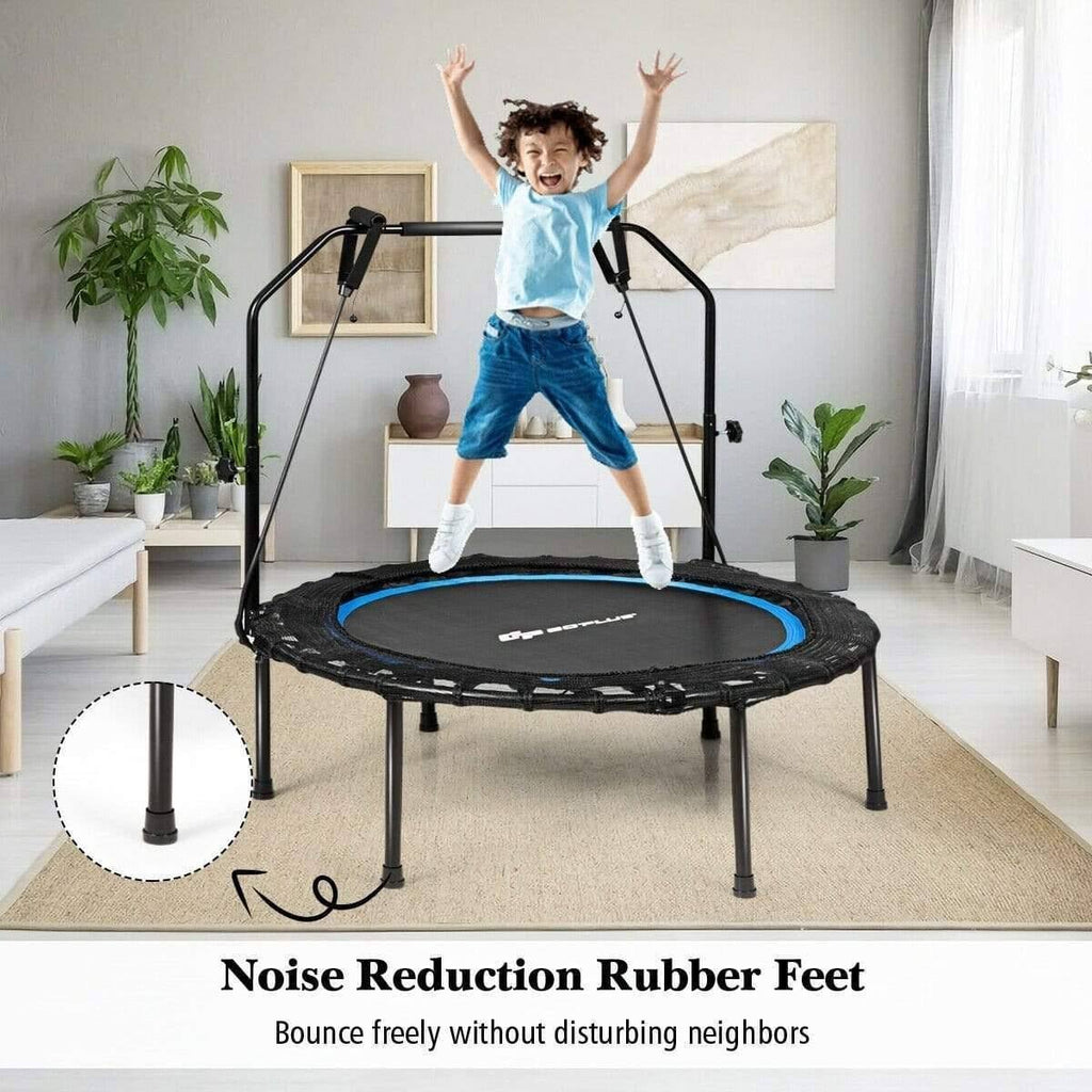 Foldable Fitness Rebounder Trampoline with Resistance Bands E7230