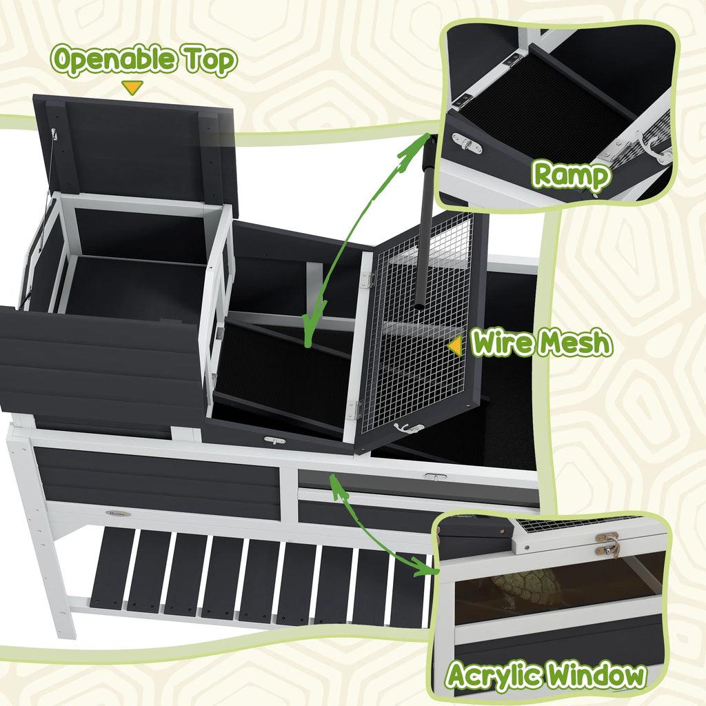 Gray Tortoise Habitat with Adjustable Lamp Holder U92879