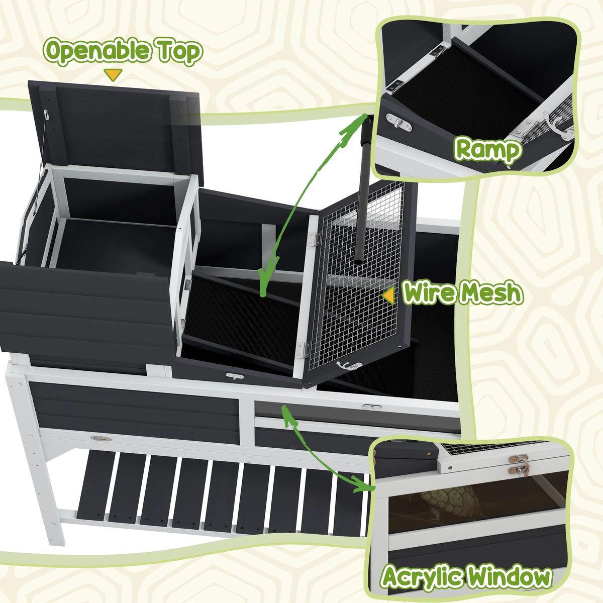 Gray Tortoise Habitat with Adjustable Lamp Holder U92879