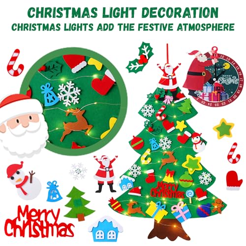 Felt Christmas Tree with 34 Ornaments U5979