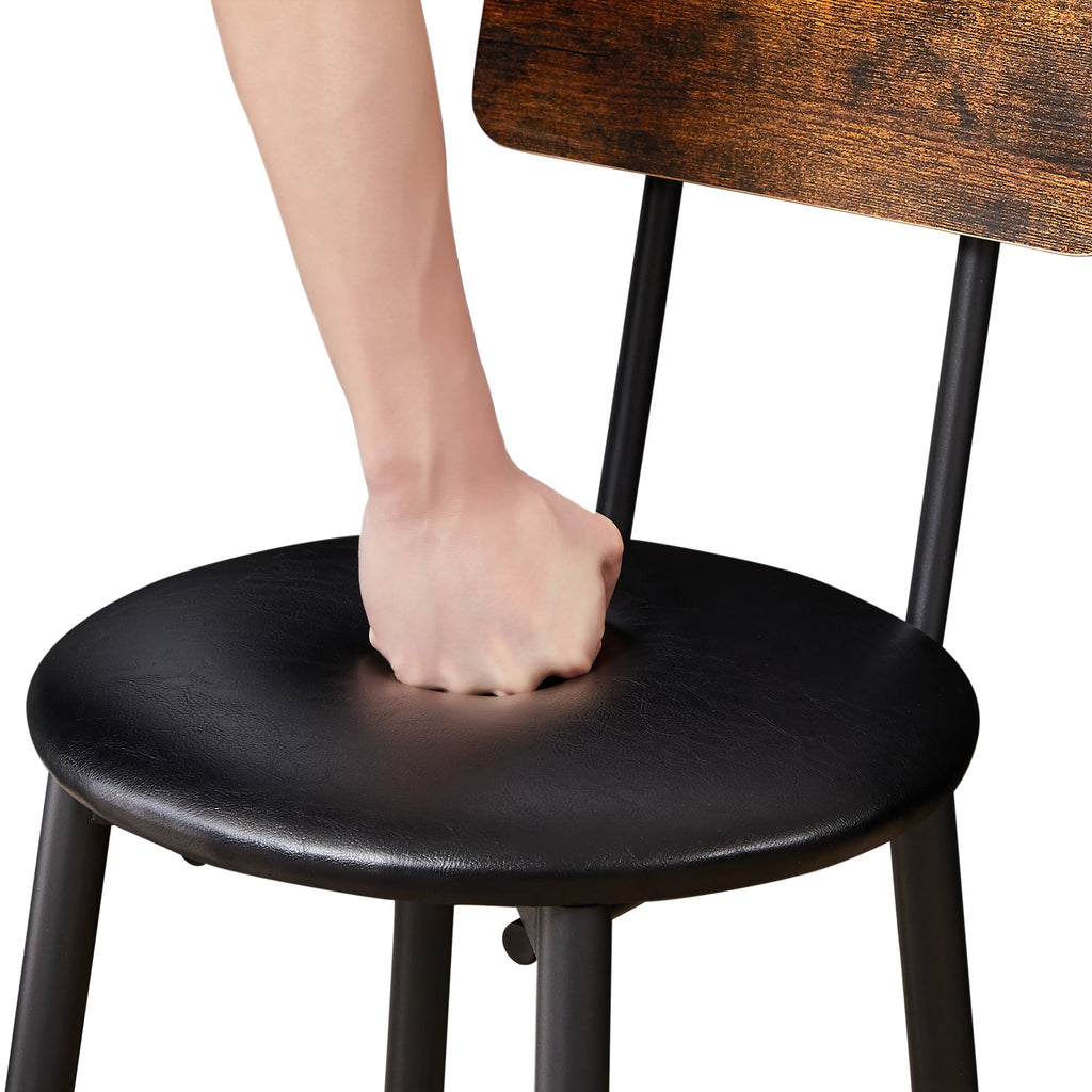 Counter Height Dining Set for 2, Metal Bistro Pub Table Set w/ Cushioned Stools T413112