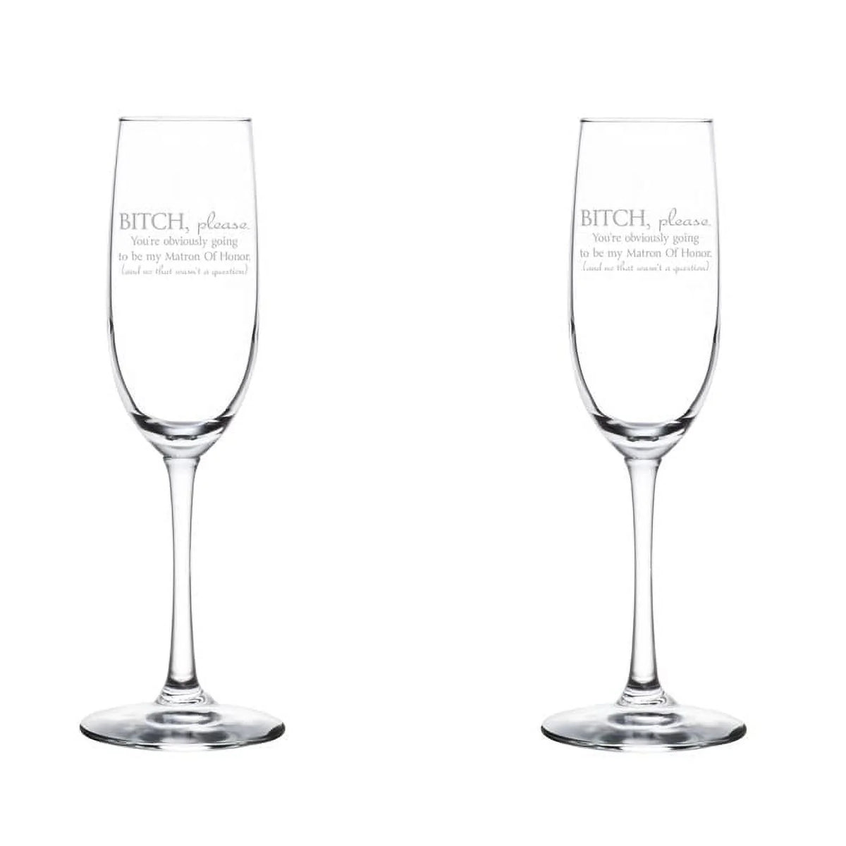 Set of 2 Glass Champagne Flutes 8 oz Stemmed V110368