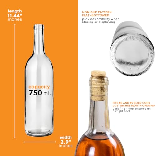 12 Clear Wine Bottles 750 ml I408930