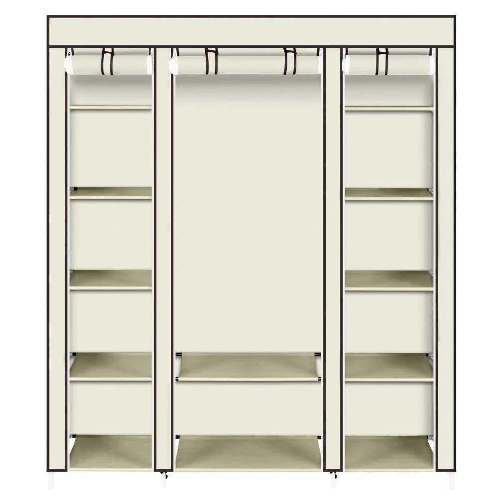 69" Portable Heavy Duty Clothes Closet Wardrobe Storage Organizer Z431