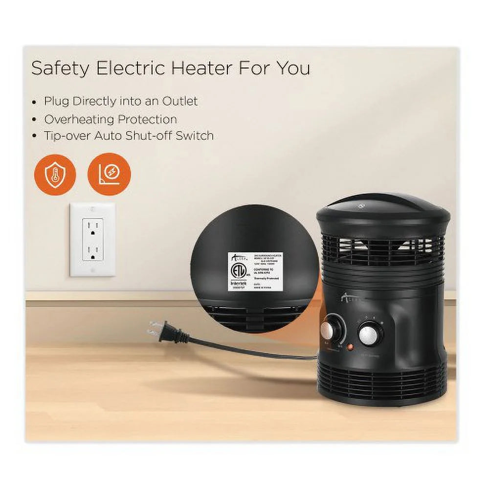 750 W Black Circular Fan Forced Heater H6228