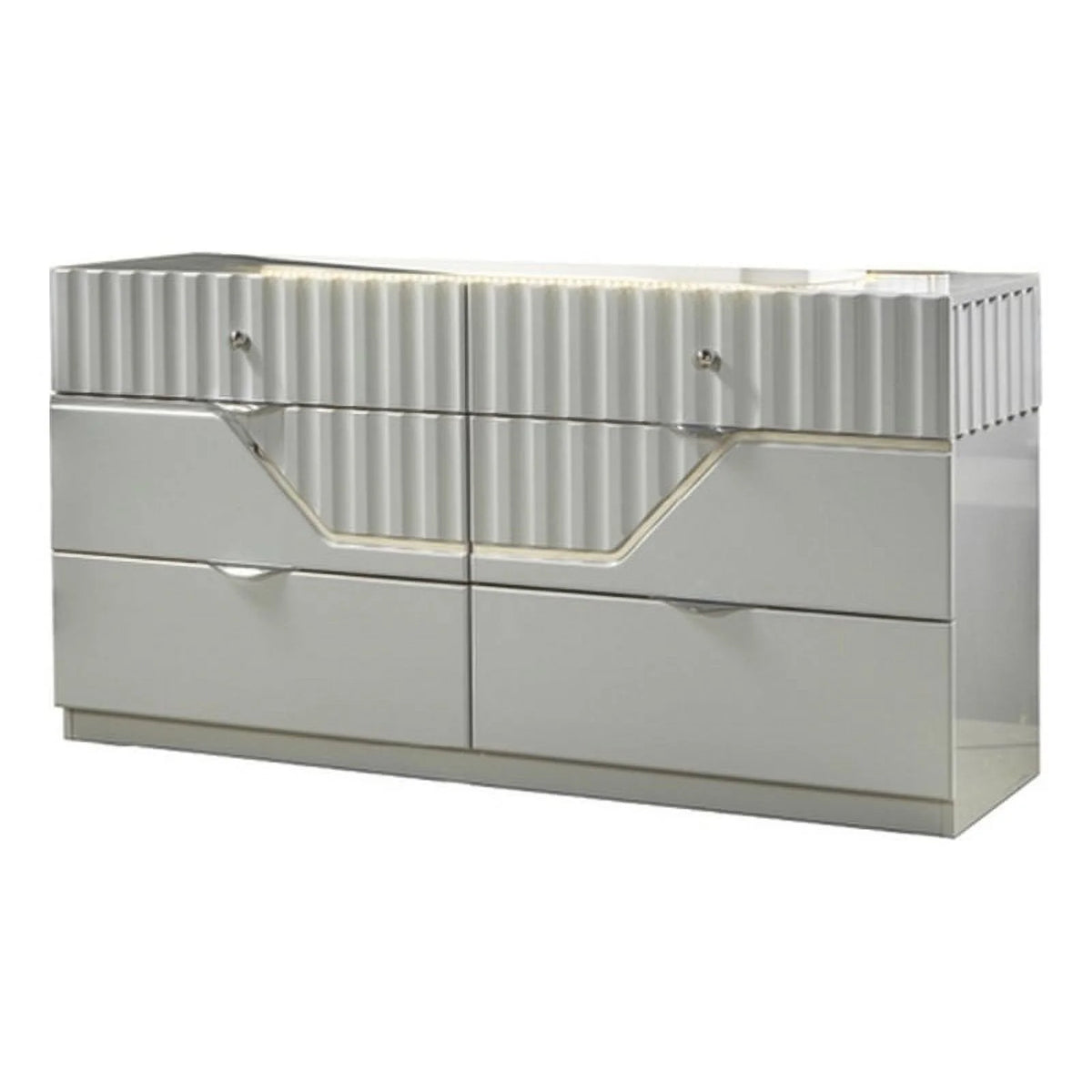 Gray 6 Drawer Wood Dresser H5414