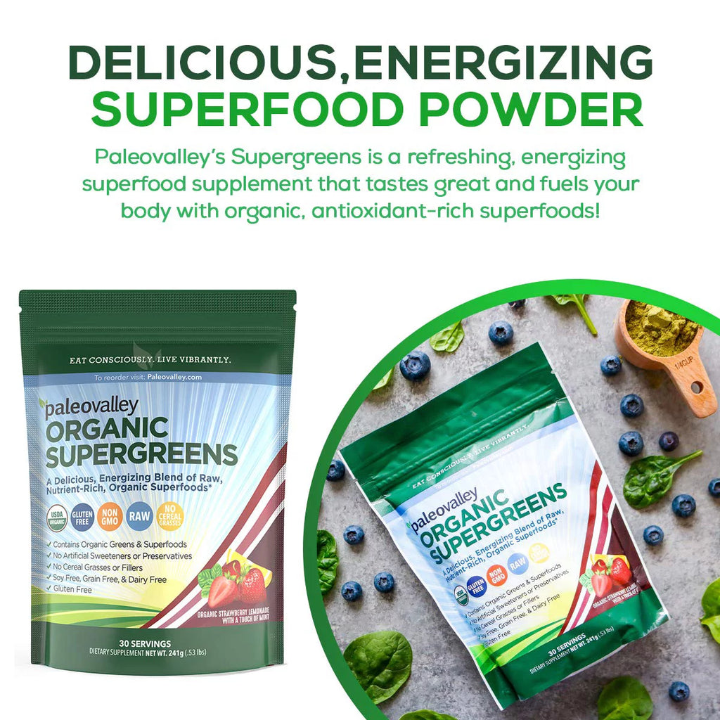 Organic Supergreens Raw Green Superfood Powder 30 Servings S799