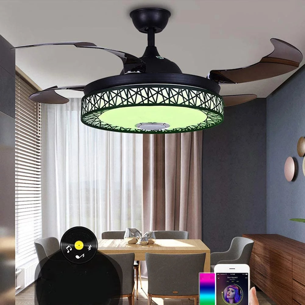42 Inch Black Ceiling Fan Light with Remote H827