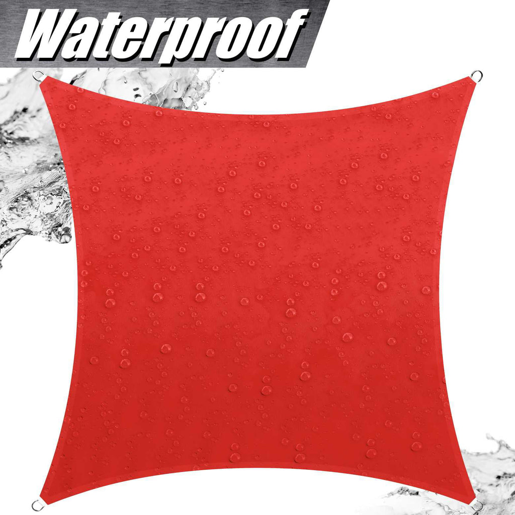 9.5' x 9.5' Red Square Waterproof Sun Shade Sail L445