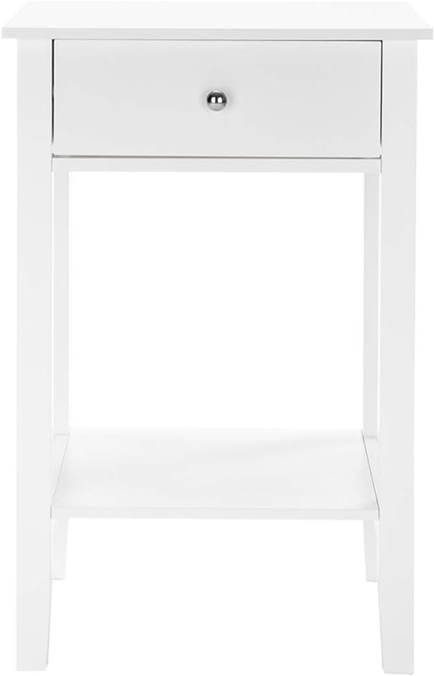 Two-Layer End Table with Drawer, Coffee Color U2160