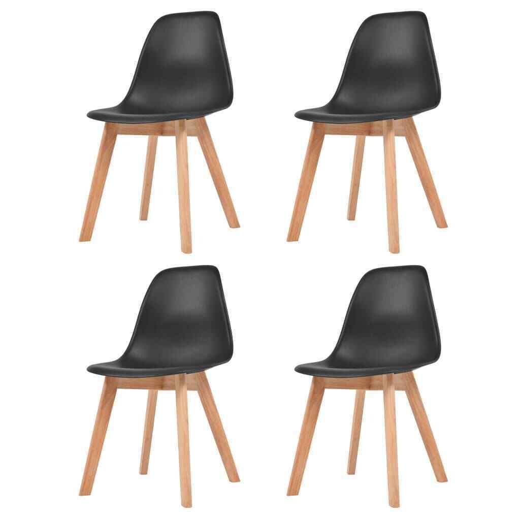 Black Plastic Dining Chairs 4 Pcs V541