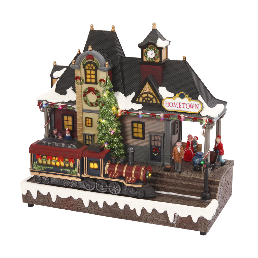 Lighted Musical Train Station with Lighted Train T86487