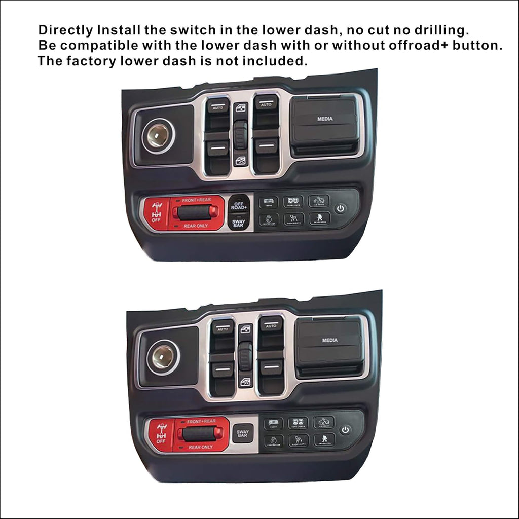 Lower Dash Switch Panel for Jeep Wrangler JL JLU and Gladiator A222