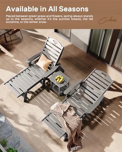 Grey Adjustable 5-Position Chaise Lounge Chair W197